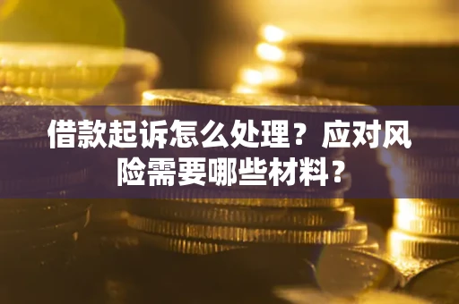 济南借款起诉怎么处理？应对风险需要哪些材料？