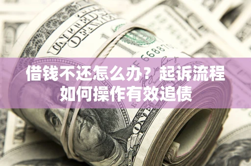 济南借钱不还怎么办？起诉流程如何操作有效追债